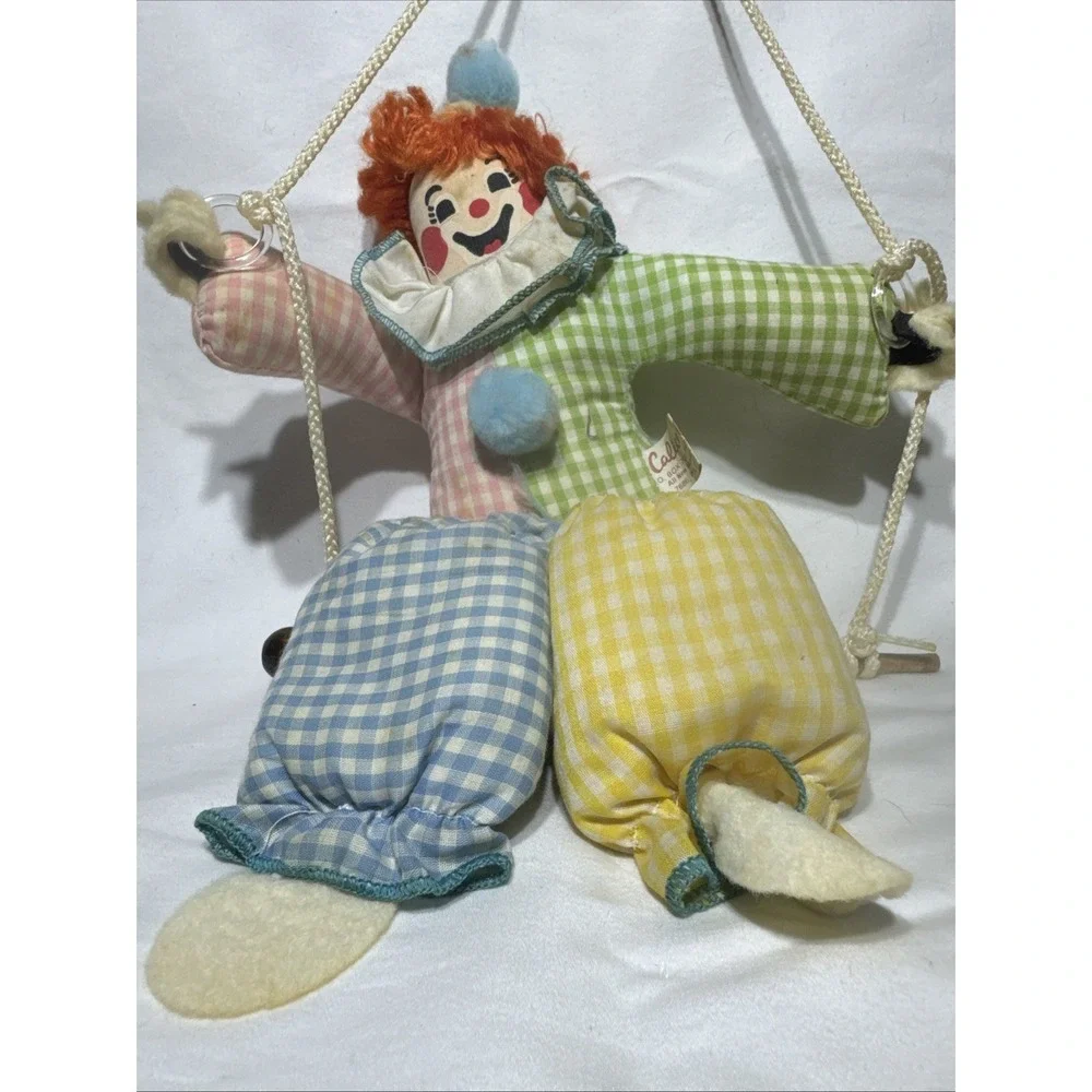 VTG 70's Happy CLOWN ON SWING/Trapeze Calico Critters 18